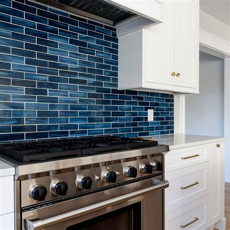 navy kitchen backsplash tile.